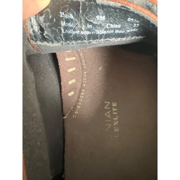 Brown Leather Mens Lace-Up Dress Shoes Bostonian Flexlite Size 9 Square Toe - Picture 8 of 9